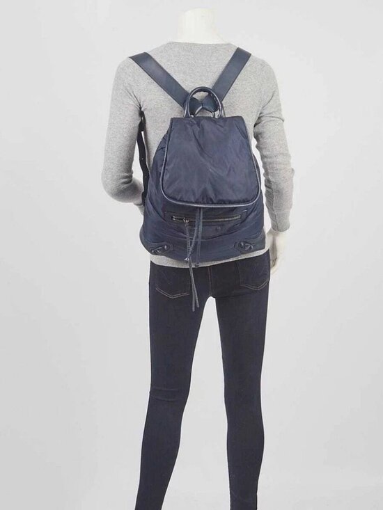 Balenciaga Navy Blue Nylon/Leather Classic Traveller Backpack Bag main image 11